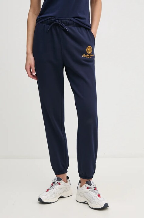 Polo Ralph Lauren pantaloni de trening culoarea albastru marin, neted, 211959889