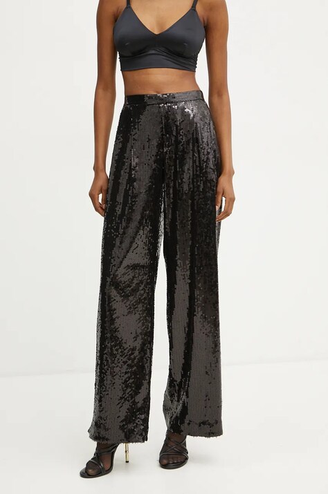 BOSS Orange spodnie damskie kolor czarny proste high waist 50524262