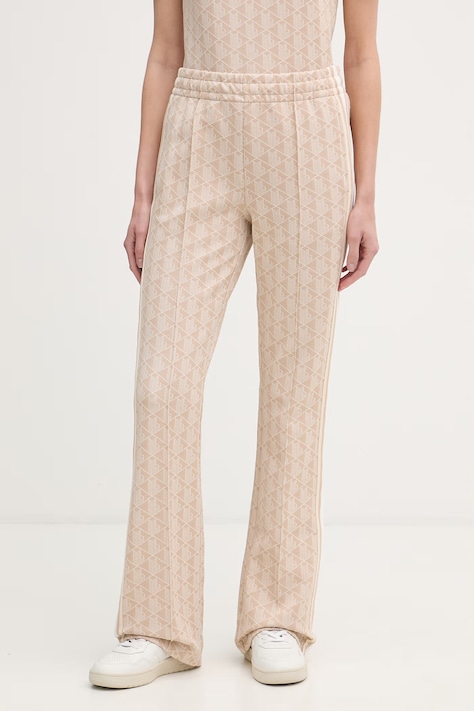 Lacoste spodnie dzwony damskie beżowe high waist XF9313