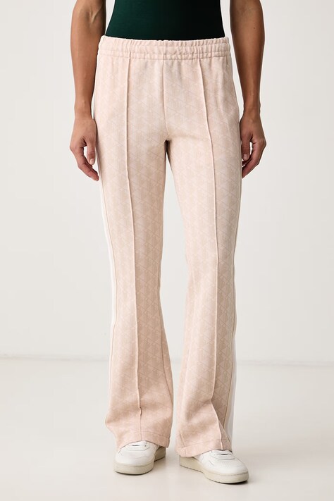 Lacoste Spodnie dzwony damskie różowe high waist XF9313