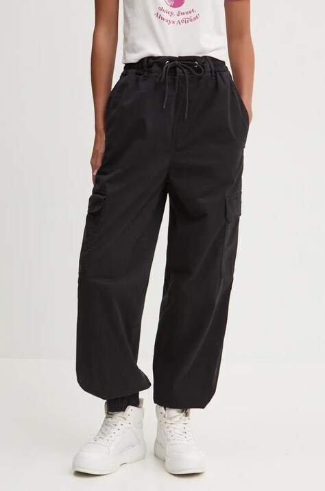 Hugo Blue pantaloni femei, culoarea negru, high waist, 50511288