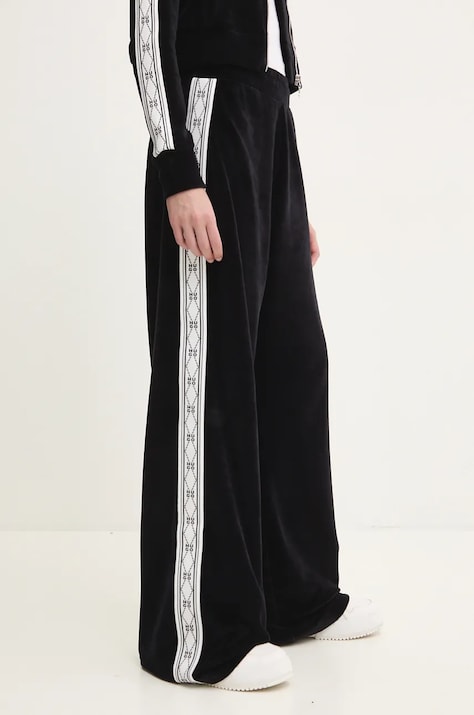 HUGO pantaloni de trening din velur culoarea negru, cu imprimeu, 50522807