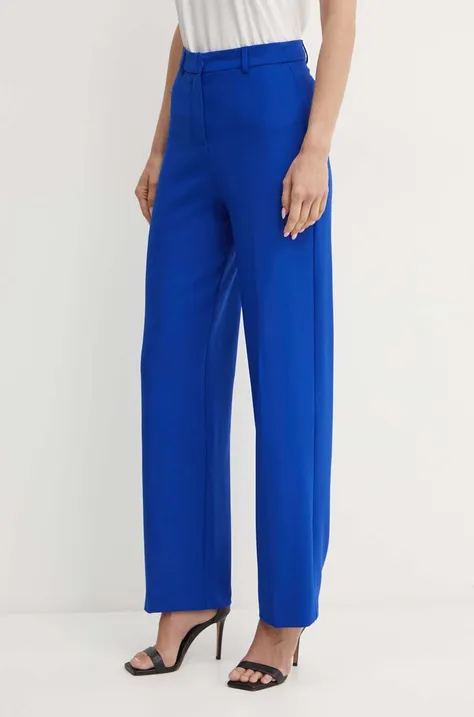 Morgan spodnie POYA.F damskie kolor niebieski szerokie high waist POYA.F