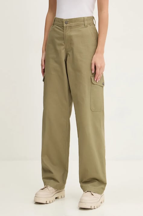 Бавовняні штани Dickies DUCK CANVAS колір зелений пряме середня посадка DK0A864S