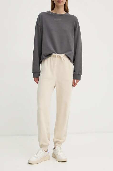 Хлопковые спортивные штаны G-Star цвет бежевый с аппликацией D25407-D562