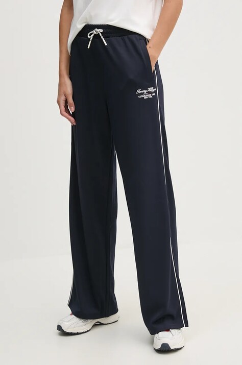 Tommy Hilfiger pantaloni de trening culoarea albastru marin, cu imprimeu, WW0WW42921