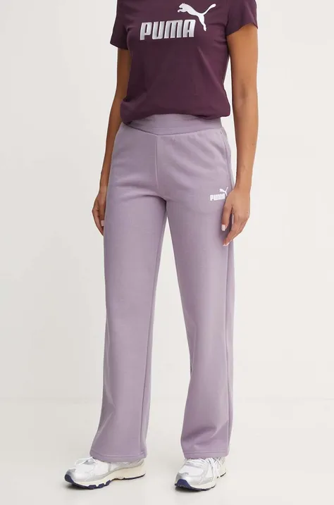 Puma spodnie dresowe kolor fioletowy gładkie 676093