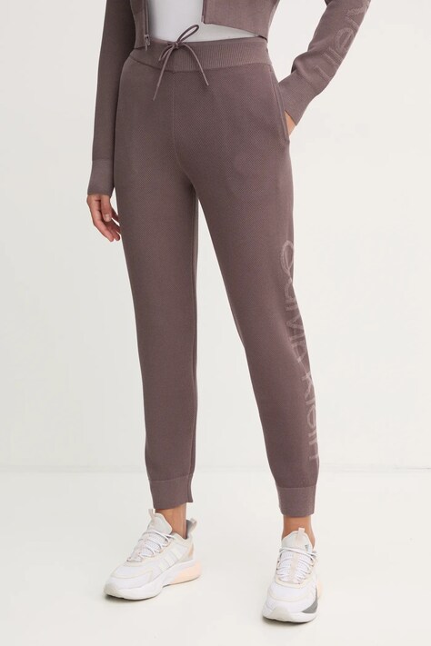 Tepláky Calvin Klein Performance fialová barva, s aplikací, 00GWF4P600