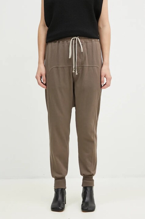 Βαμβακερό παντελόνι Rick Owens Prisoner Drawstring χρώμα: γκρι, DS02D2330.RIG