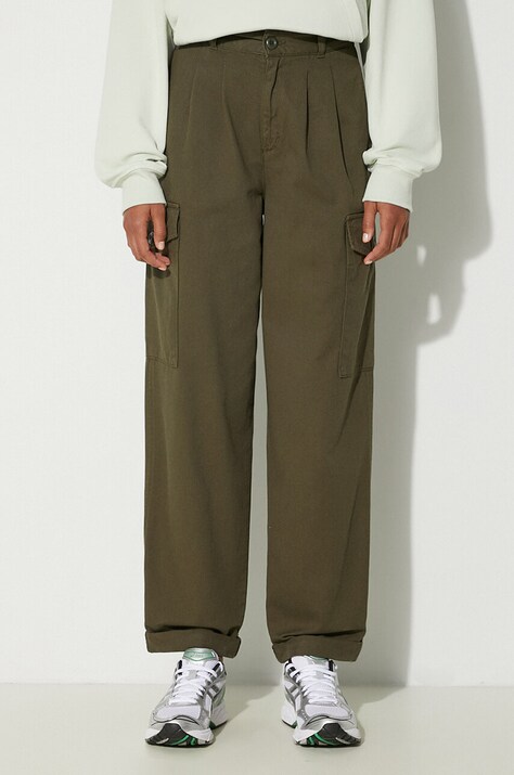 Βαμβακερό παντελόνι Carhartt WIP Collins Pant χρώμα: πράσινο, I029789.666GD