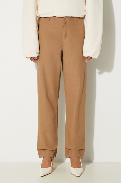 Βαμβακερό παντελόνι Carhartt WIP Pierce Pant Straight χρώμα: μπεζ, I032966.2FS02