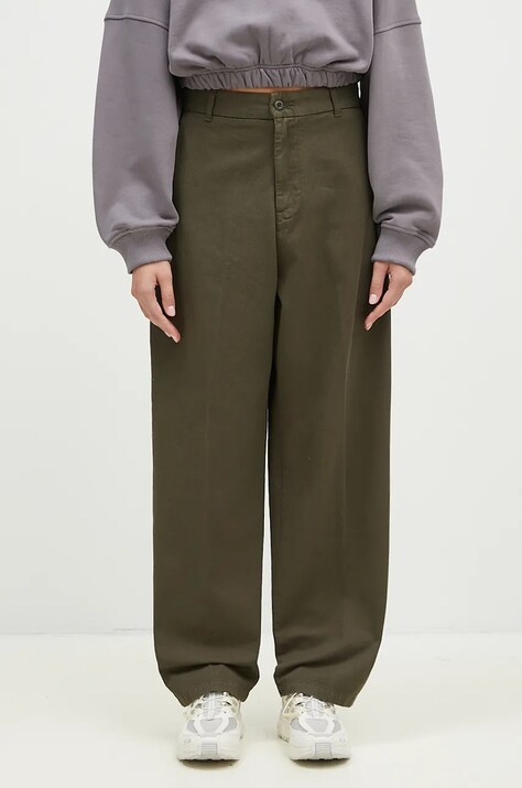Βαμβακερό παντελόνι Carhartt WIP Brady Pant χρώμα: πράσινο, I033770.666GT