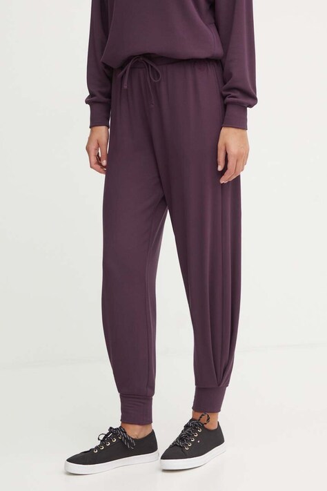 Emporio Armani Underwear pantaloni de lounge culoarea bordo, neted, 164910 4F264
