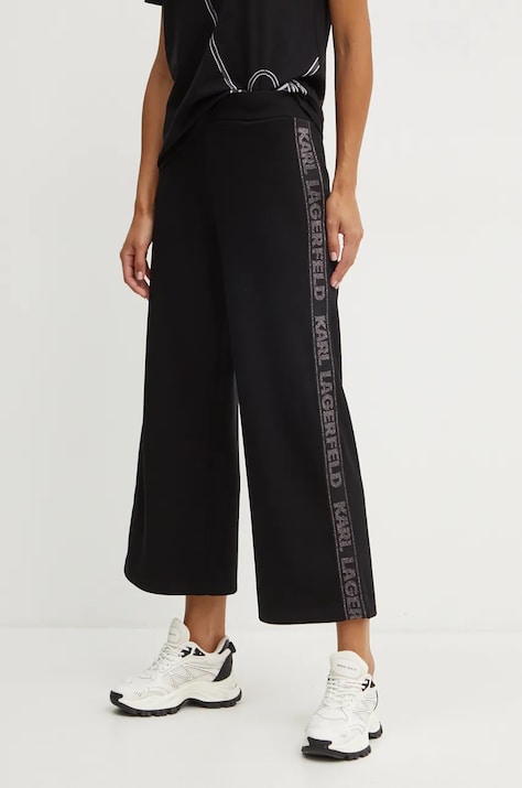 Karl Lagerfeld pantaloni della tuta colore nero con applicazione 246W1010