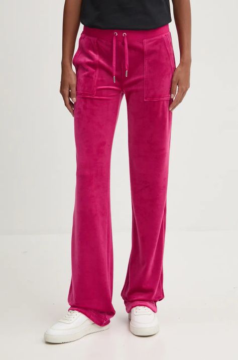 Спортен панталон Juicy Couture DEL RAY PANT в розово с изчистен дизайн JCAP180EU