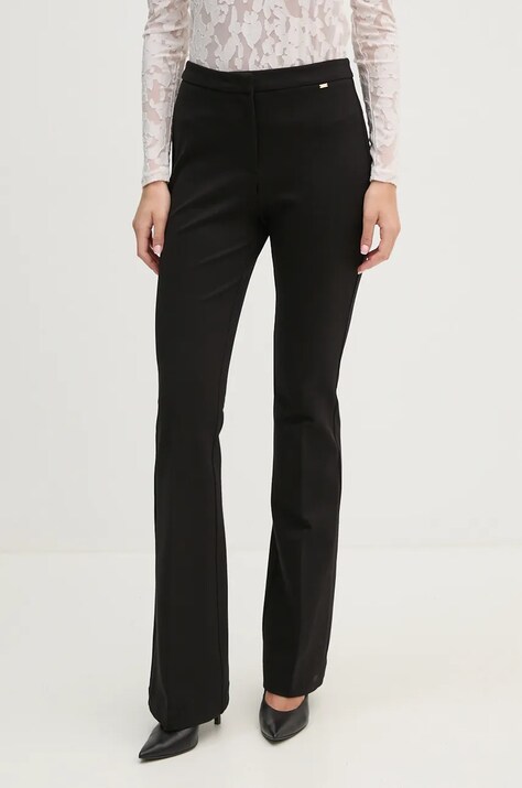 Hlače Gaudi za žene, boja: crna, trapez, visoki struk, 421FD24004
