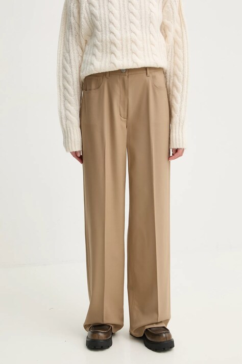 Theory pantaloni in misto lana colore beige  O0801210