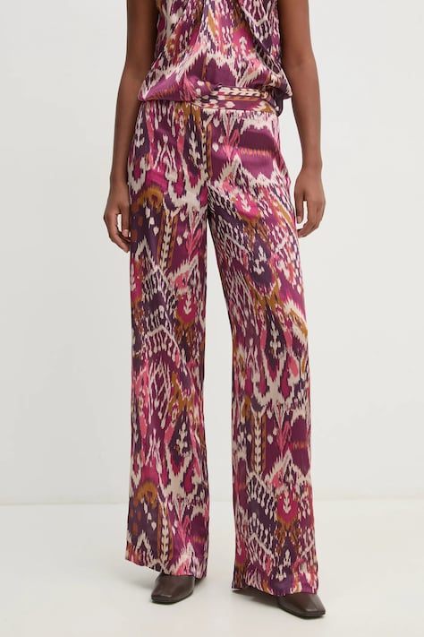 Kalhoty Hoss Intropia dámské, fialová barva, široké, high waist, 6548625