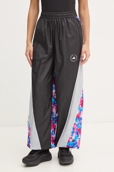 Hlače adidas by Stella McCartney za žene, boja: crna, s uzorkom, IW9849