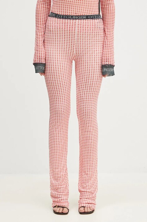 Штани Ottolinger Mesh Pants жіночі колір червоний облягаючі висока посадка 1010801821