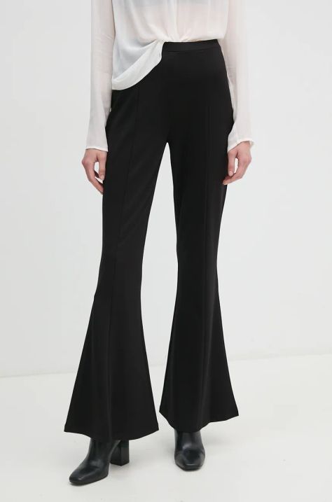 DIANE VON FURSTENBERG pantaloni femei, culoarea negru, evazati, high waist, DVFPL3S006