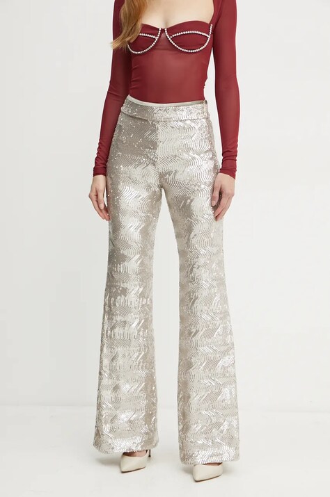 Forte Forte pantaloni femei, culoarea argintiu, evazati, high waist, 13288_my pants