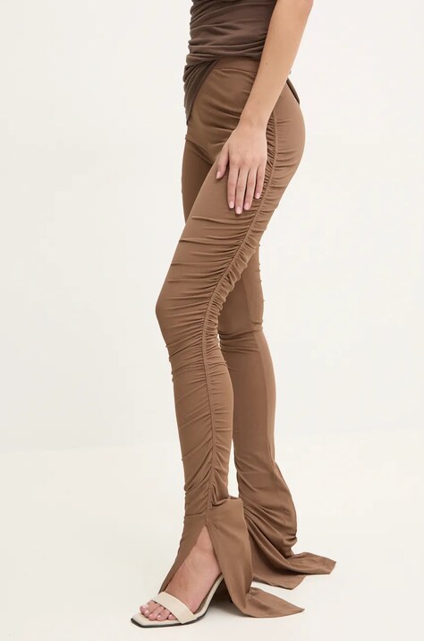 Παντελόνι Rick Owens Lilies χρώμα: καφέ, LI02D5335CVI
