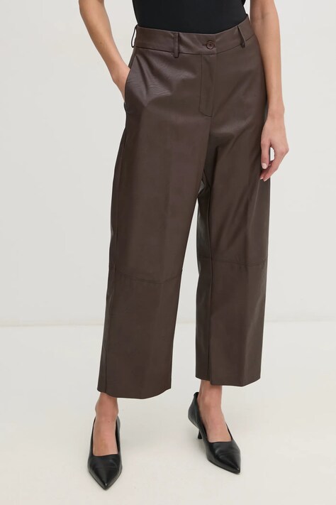Sandro Ferrone pantaloni femei, culoarea maro, drept, high waist, SFS15YBERACHELE