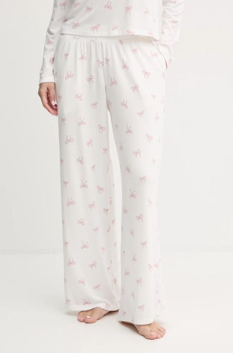 Hollister Co. pantaloni de pijama femei, culoarea bej, KI346-4039