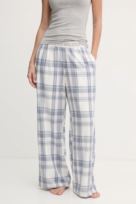 Παντελόνι πιτζάμας Hollister Co. χρώμα: άσπρο, KI346-4051