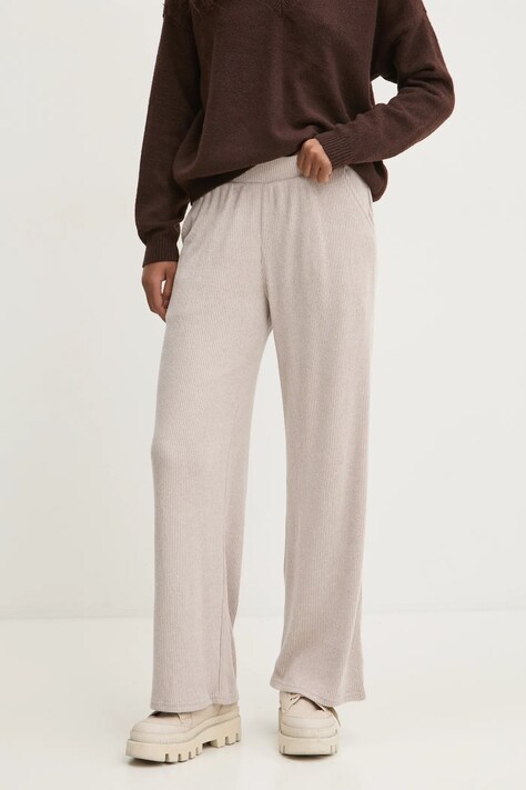 Kalhoty Hollister Co. dámské, hnědá barva, jednoduché, high waist, KI346-4053