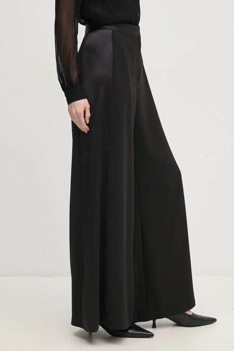 Kalhoty Pedro del Hierro dámské, černá barva, široké, high waist, 7608799