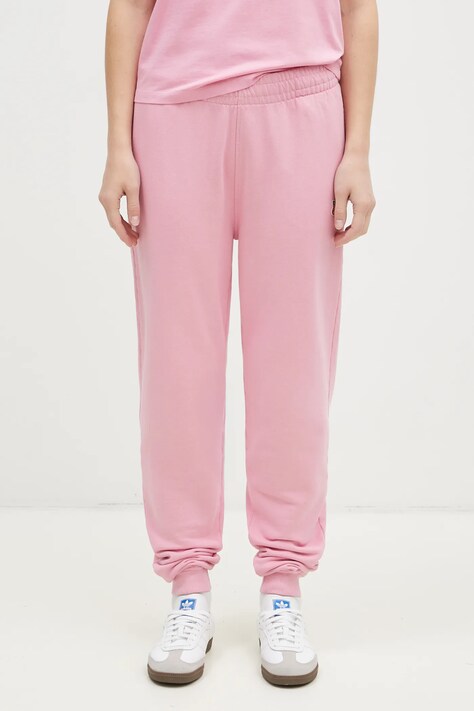 Maison Kitsuné joggers Fox Head Patch pink color smooth MW01109KM0001