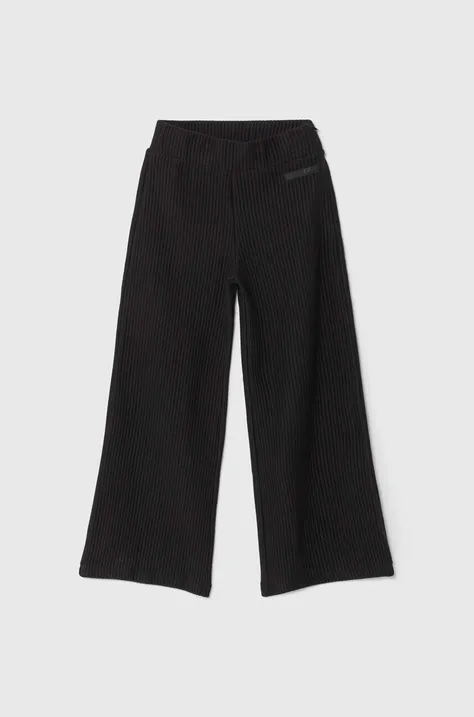 Dětské kalhoty EA7 Emporio Armani černá barva, hladké, 6DFP11 FJZNZ