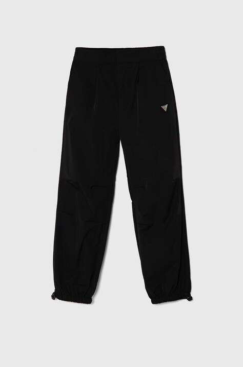 Guess pantaloni de trening pentru copii culoarea negru, neted, J4YB10 WG982