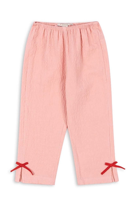 Dětské tepláky Konges Sløjd AVA PANTS GOTS růžová barva, hladké, KS101764