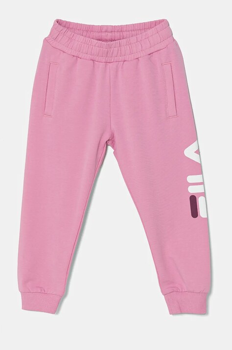 Fila pantaloni de trening pentru copii BALBOA culoarea roz, cu imprimeu, FAK0124
