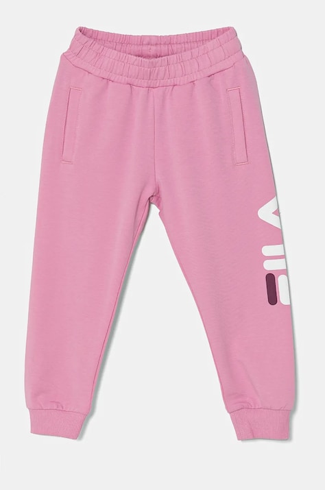 Dječji donji dio trenirke Fila BALBOA boja: ružičasta, s tiskom, FAK0124