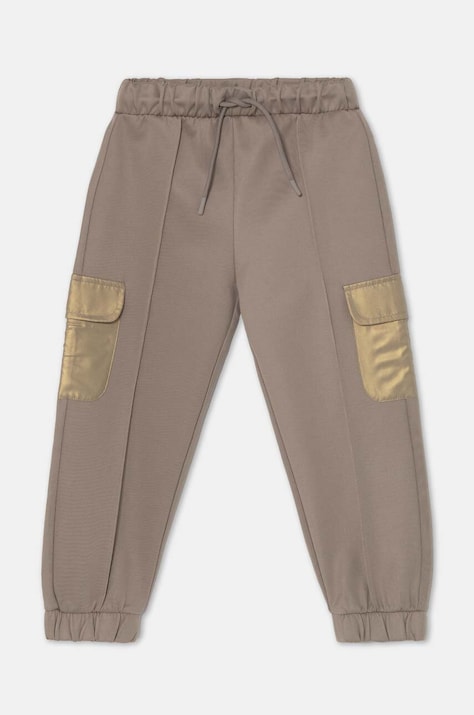 Detské tepláky United Colors of Benetton béžová farba, jednofarebné, 34JZGF043