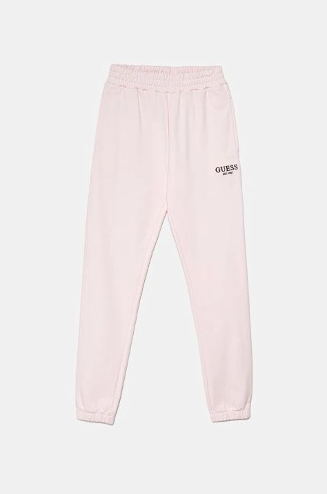 Guess pantaloni tuta in cotone bambino/a colore rosa J4BQ17 KAV33