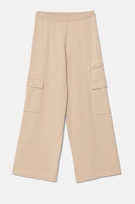 Guess pantaloni de trening pentru copii culoarea bej, neted, J4BB08 Z2V42