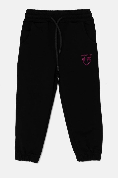 Дитячі спортивні штани Pinko Up колір чорний з аплікацією F4PIBGFP184