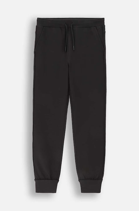 Coccodrillo pantaloni de trening pentru copii culoarea negru, neted, EVERYDAY GIRL