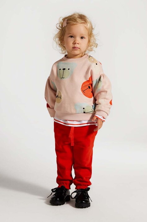 Coccodrillo gyerek pamut melegítőnadrág piros, sima, CUTE GIRL NEWBORN