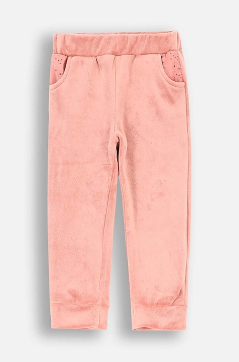 Coccodrillo pantaloni bebe culoarea roz, neted, FLOWERS GIRL NEWBORN