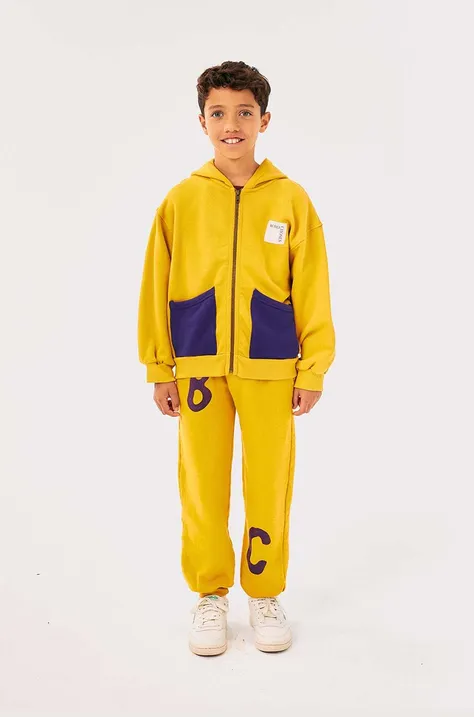 Детские хлопковые штаны Bobo Choses цвет жёлтый с принтом 224AC076