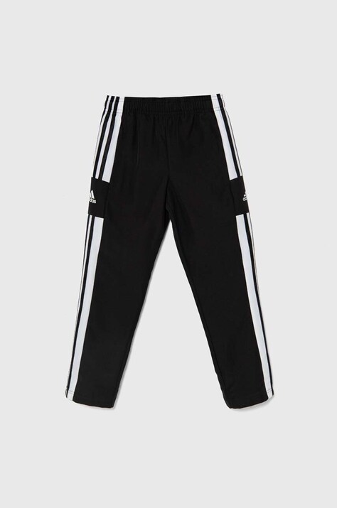 Detské tepláky adidas Performance SQ21 PRE PNT čierna farba, s nášivkou, GK9559