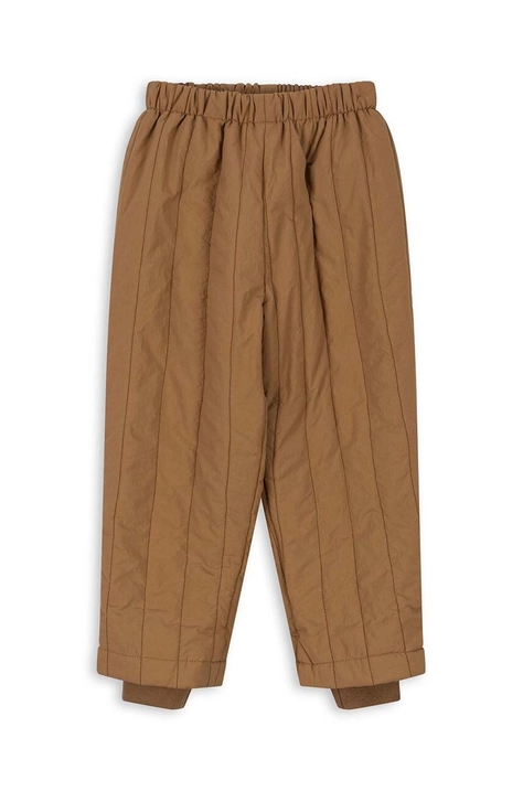 Konges Sløjd pantaloni de ploaie pentru copii JUNO PANTS culoarea maro, KS101312