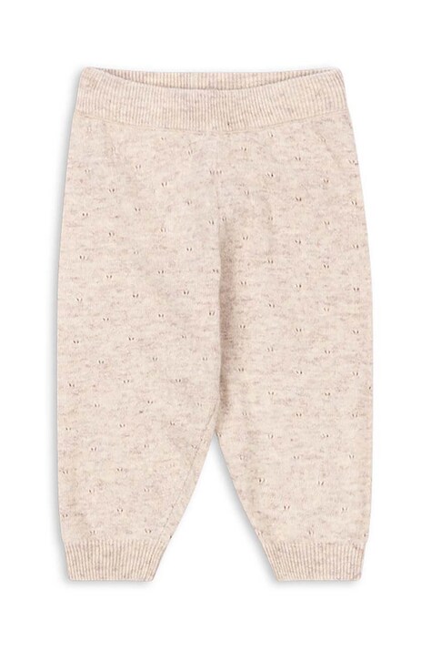 Дитячі штани з домішкою вовни Konges Sløjd MINO KNIT PANTS колір бежевий однотонні KS101616