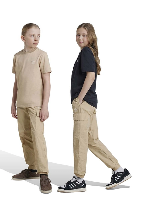 Detské tepláky adidas Originals CARGO PANTS béžová farba, jednofarebné, IX7620